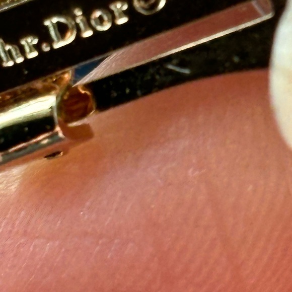 Christian Dior Clip-On Earrings Gold Plated Signed "Chr.Dior" in original box. - Picture 6 of 6